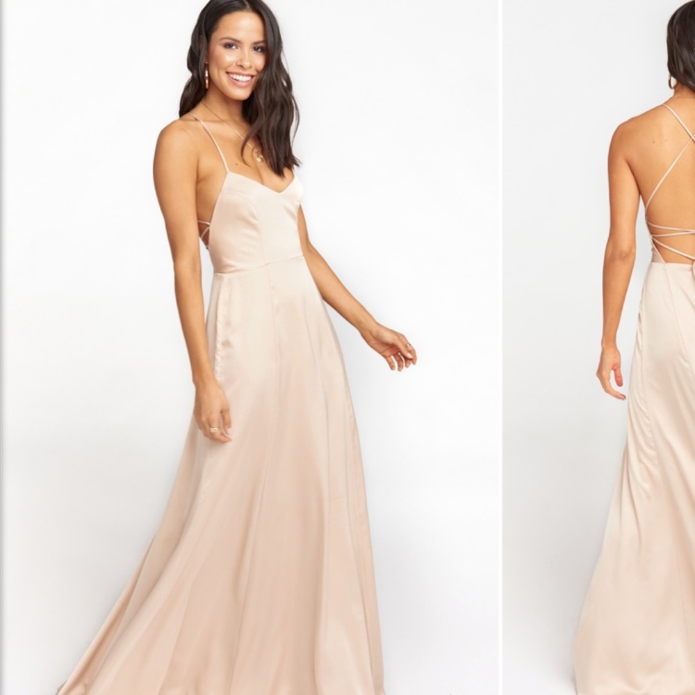 Mumu Goddess Luxe Champagne Bridesmaid Dress